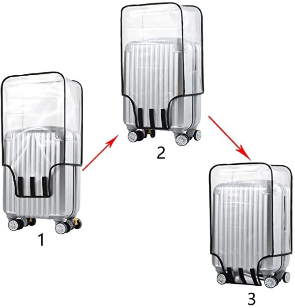 Magic Park 3pcs Luggage Cover Sets Suitcase Protector PVC Cover Travel Luggage Transparent Protector Cover Fit with 20 Inches, 24 Inches, 28 Inches - Image 8